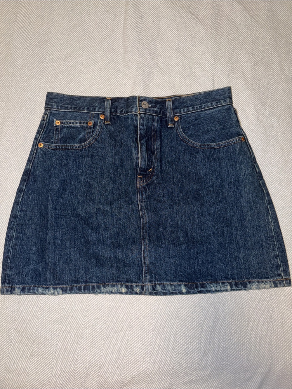 Classic Levis Dark Blue Denim Mini Skirt - Women's